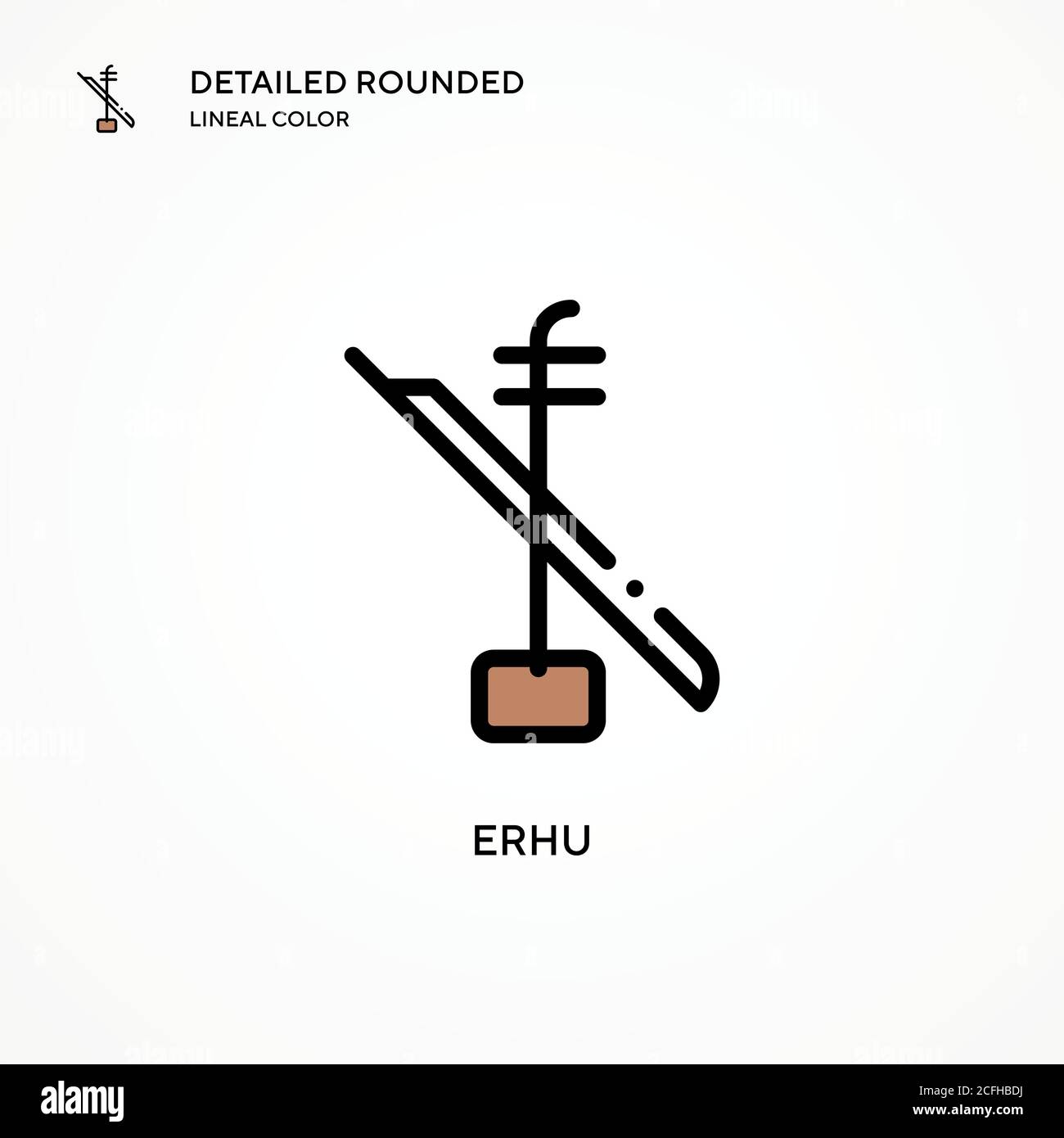 Erhu vector icon. Modern vector illustration concepts. Easy to edit and customize. Stock Vector