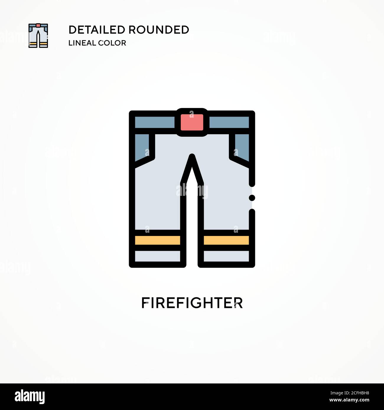 Firefighter vector icon. Modern vector illustration concepts. Easy to edit and customize. Stock Vector