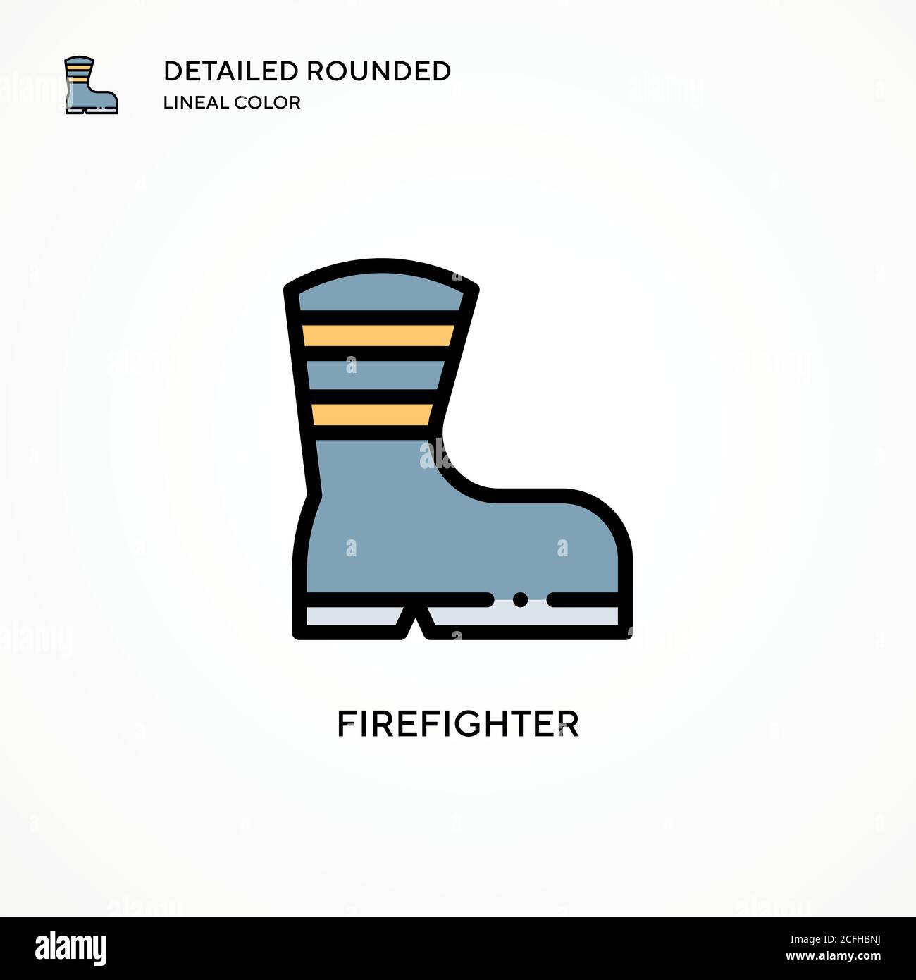 Firefighter vector icon. Modern vector illustration concepts. Easy to edit and customize. Stock Vector