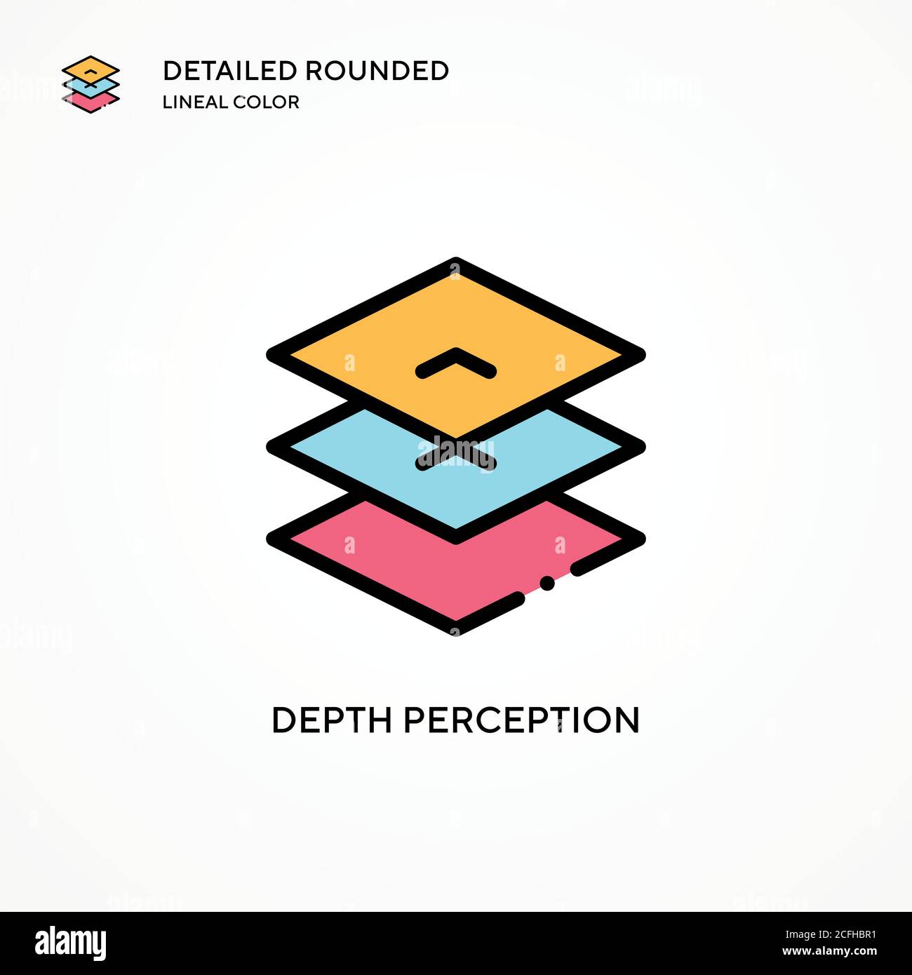 Depth perception vector icon. Modern vector illustration concepts. Easy