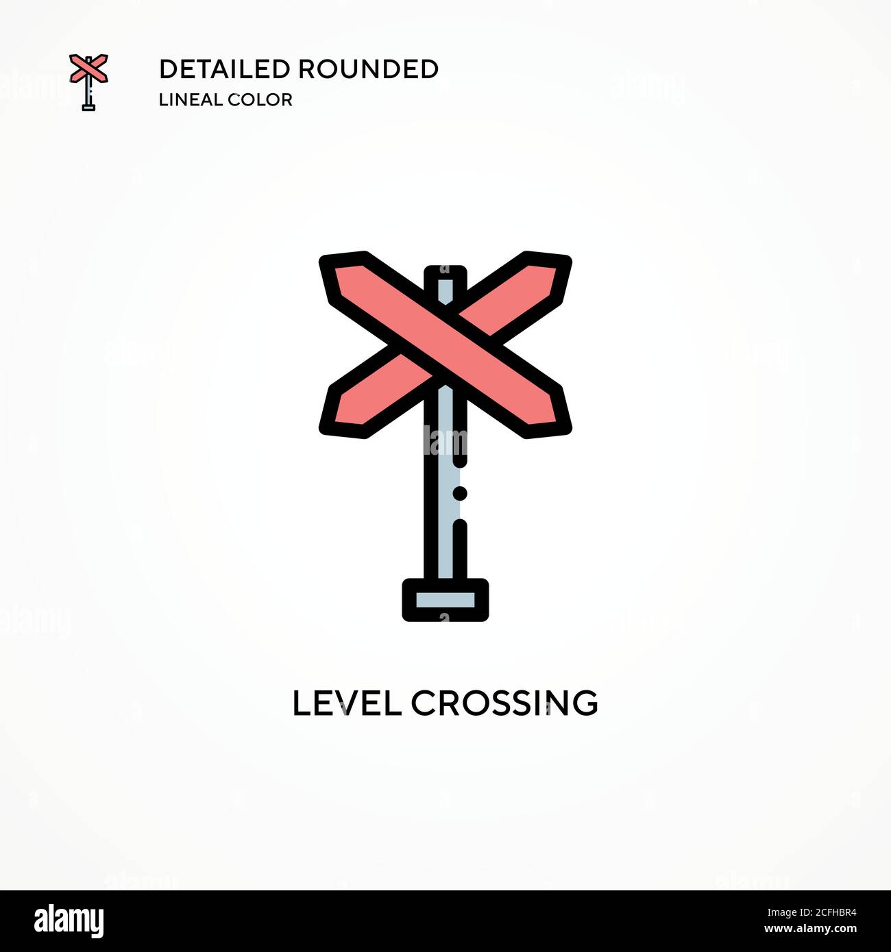 Level crossing vector icon. Modern vector illustration concepts. Easy to edit and customize. Stock Vector