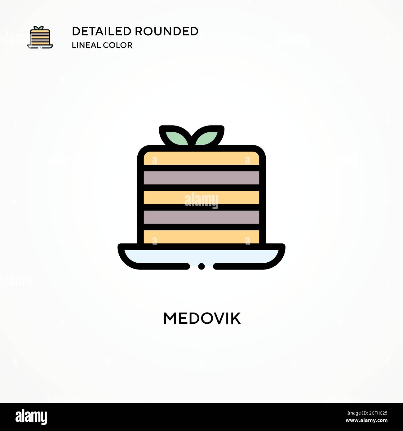 Medovik vector icon. Modern vector illustration concepts. Easy to edit and customize. Stock Vector