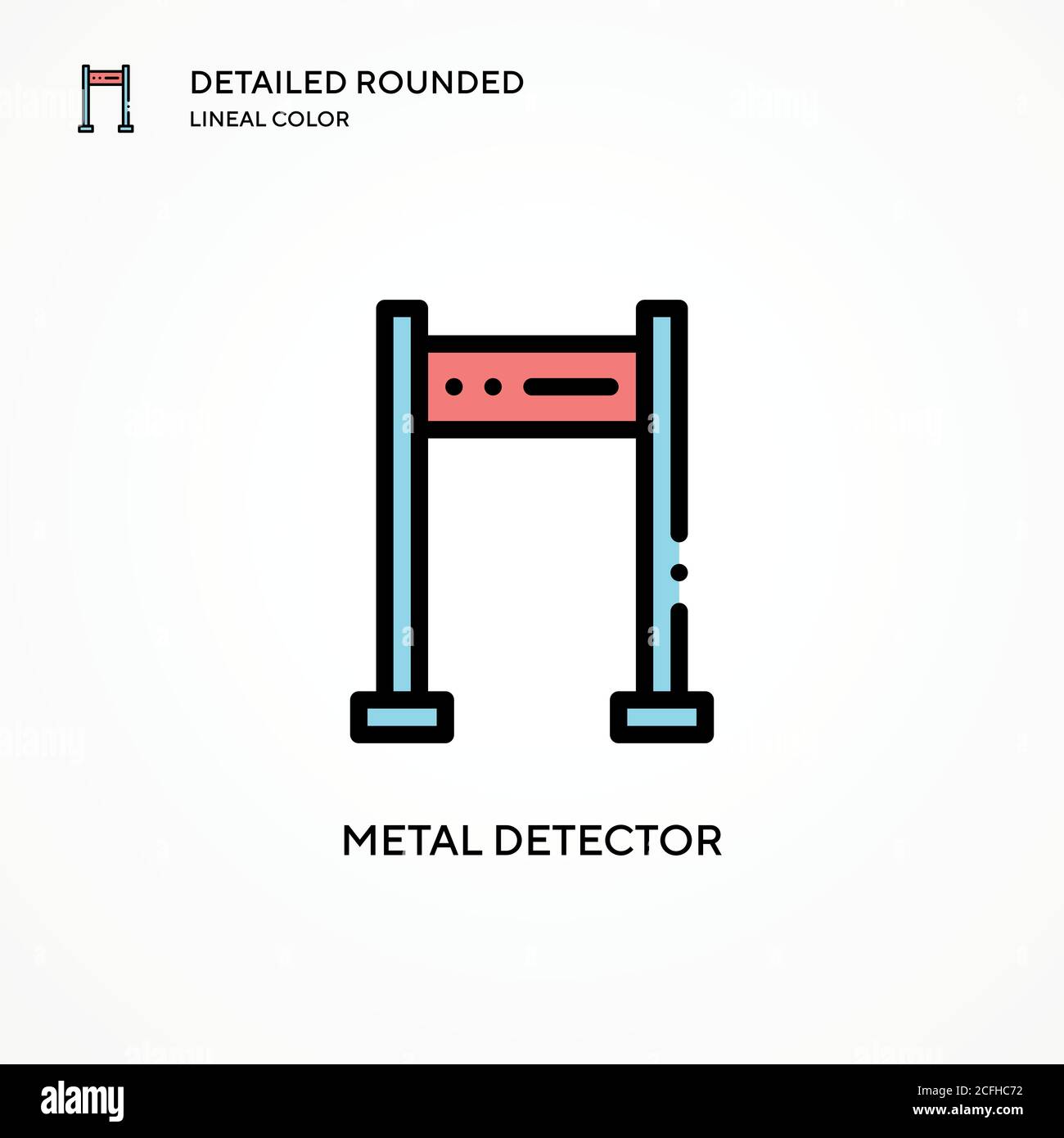 Metal detector vector icon. Modern vector illustration concepts. Easy