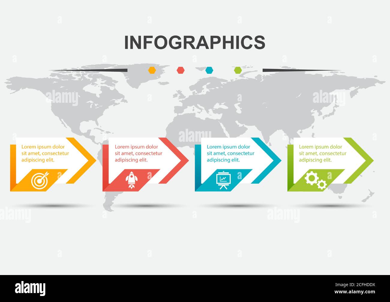 Infographic design template with 4 steps arrow, stock vector Stock ...