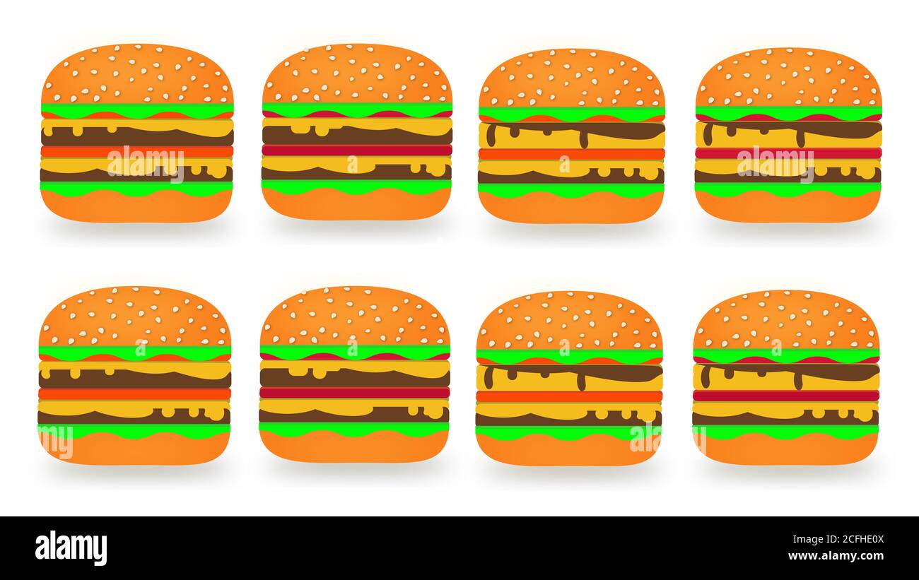 simple hamburger illustration set on white background Stock Photo