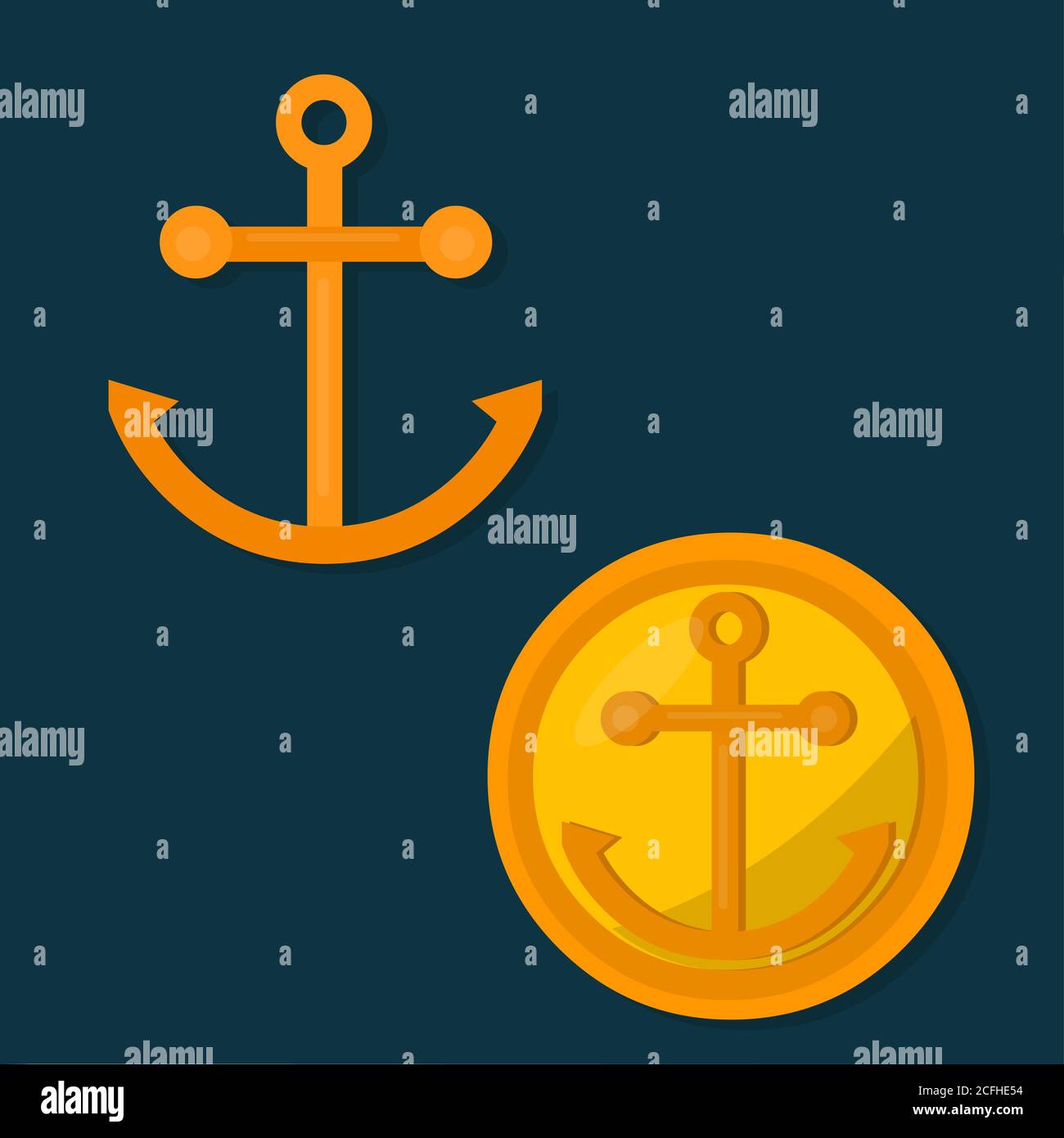 anchor concept symbol vector illustration in flat style Stock Vector