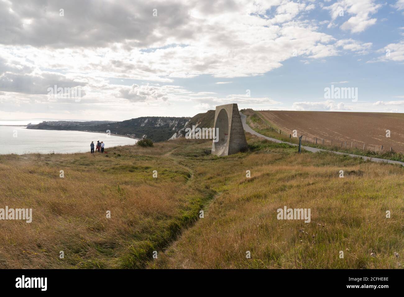 Abbot’s Cliff sound mirror, England Coast Path Stock Photo Alamy