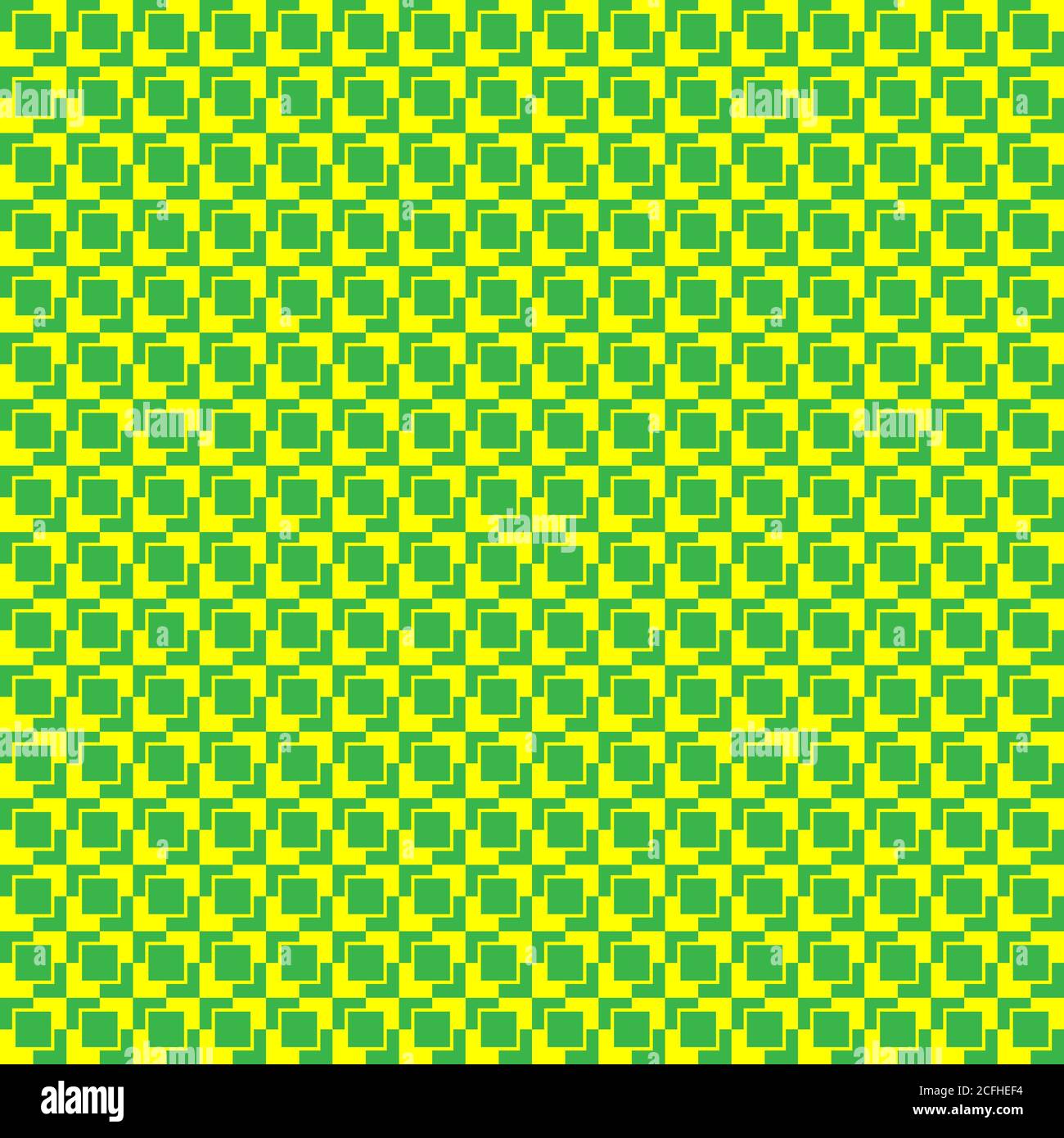 seamless abstract pattern squares yellow on a green background. Vector image Stock Vector