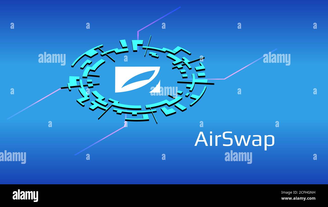 AirSwap AST token symbol of the DeFi project in a digital circle with a  cryptocurrency theme on a blue background. Cryptocurrency icon.  Decentralized Stock Vector Image & Art - Alamy