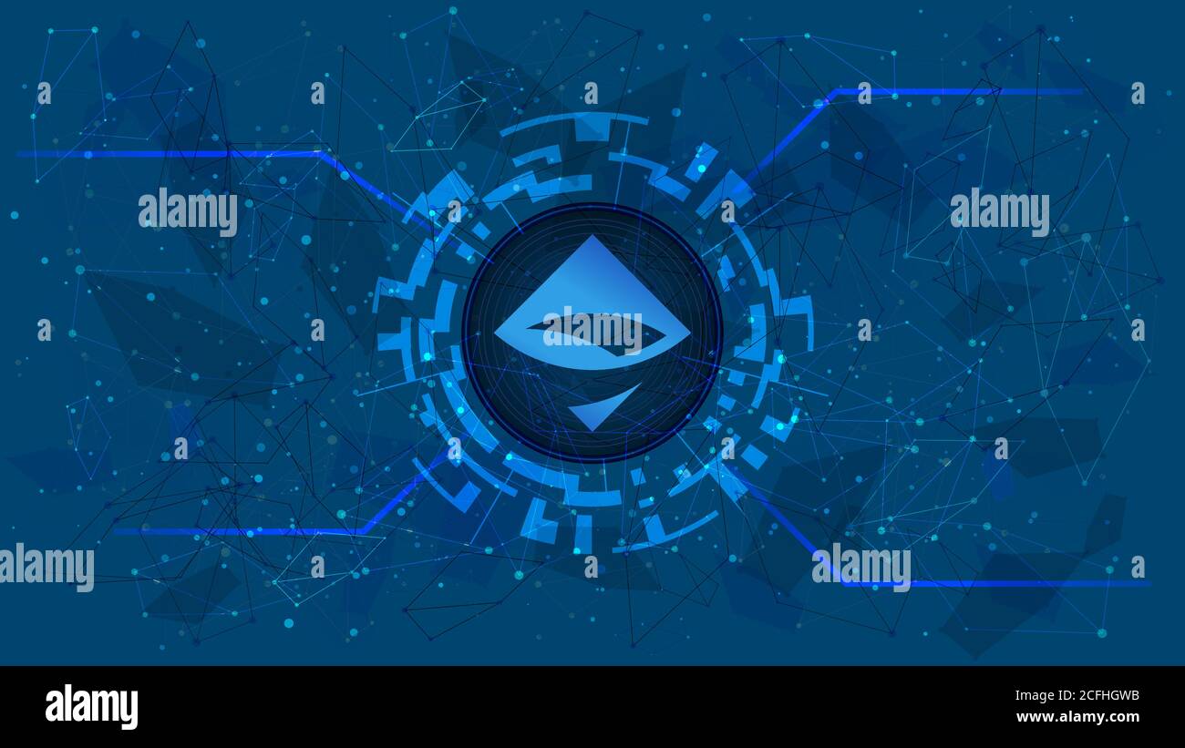 AirSwap AST token symbol of the DeFi project in a digital circle with a  cryptocurrency theme on a blue background. Cryptocurrency icon.  Decentralized Stock Vector Image & Art - Alamy