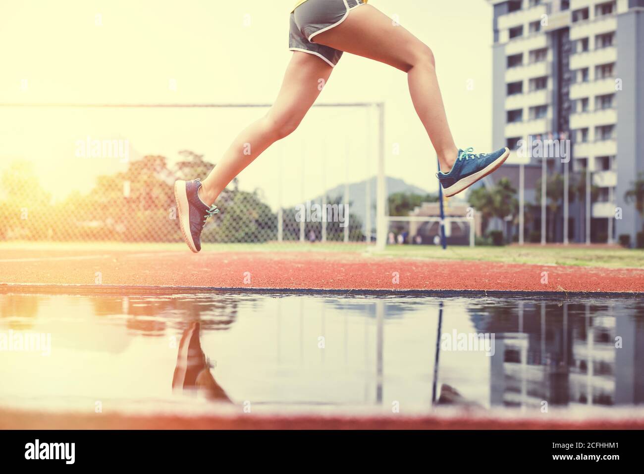 Women run and jumping in the park Stock Photo - Alamy