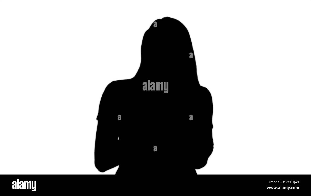 Silhouette Blonde Girl Holding Mobile Phone Young Woman Cellphone Addiction Online Dating App Communication New Technologies Trendy Concepts Stock Photo Alamy