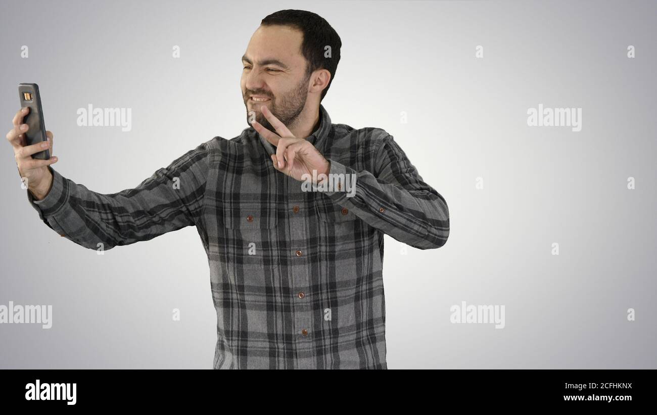 Bearded man taking selfie in hi-res stock photography and images - Alamy
