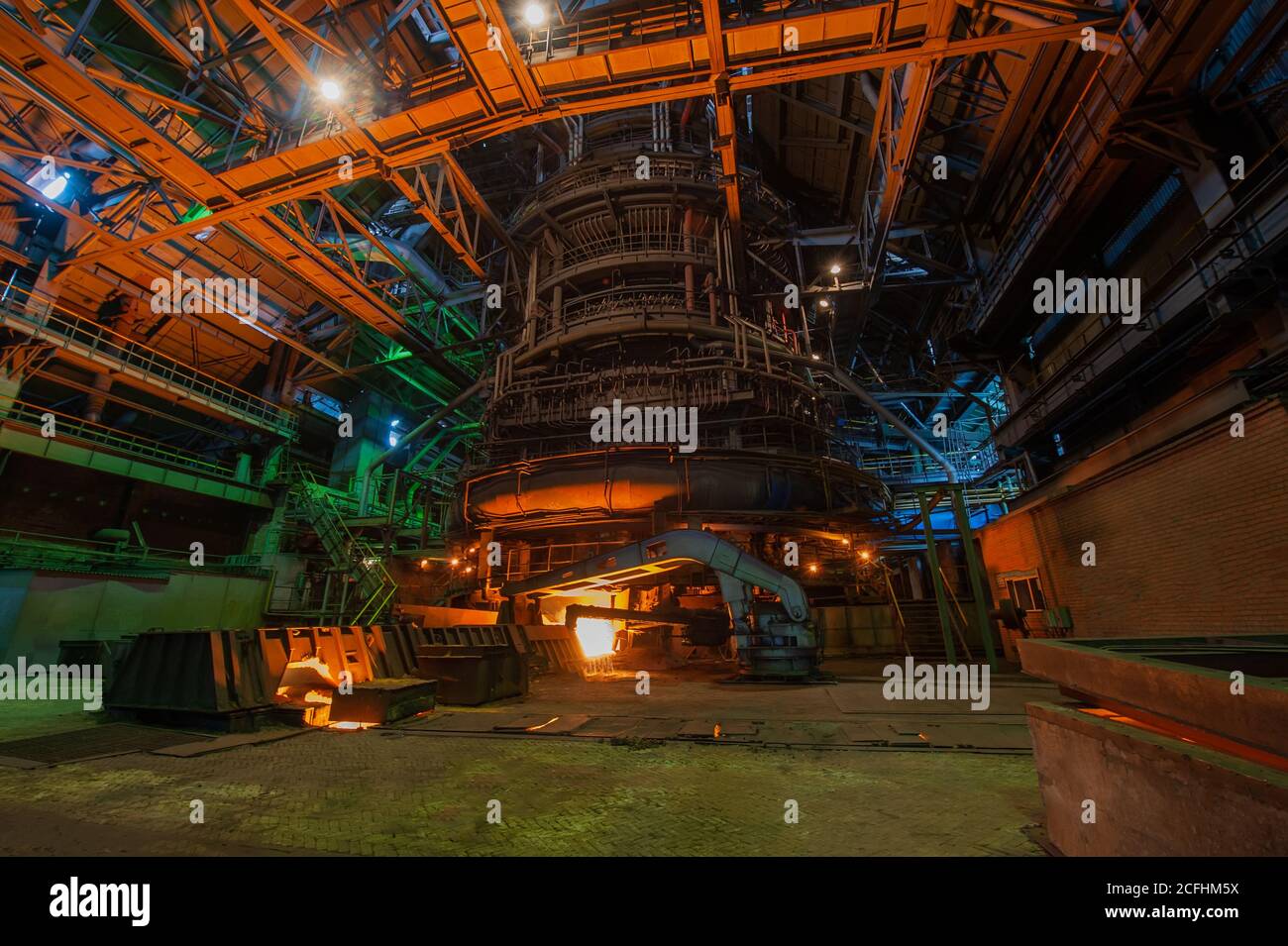 Metallurgical blastfurnace production. Pig iron production. Heavy