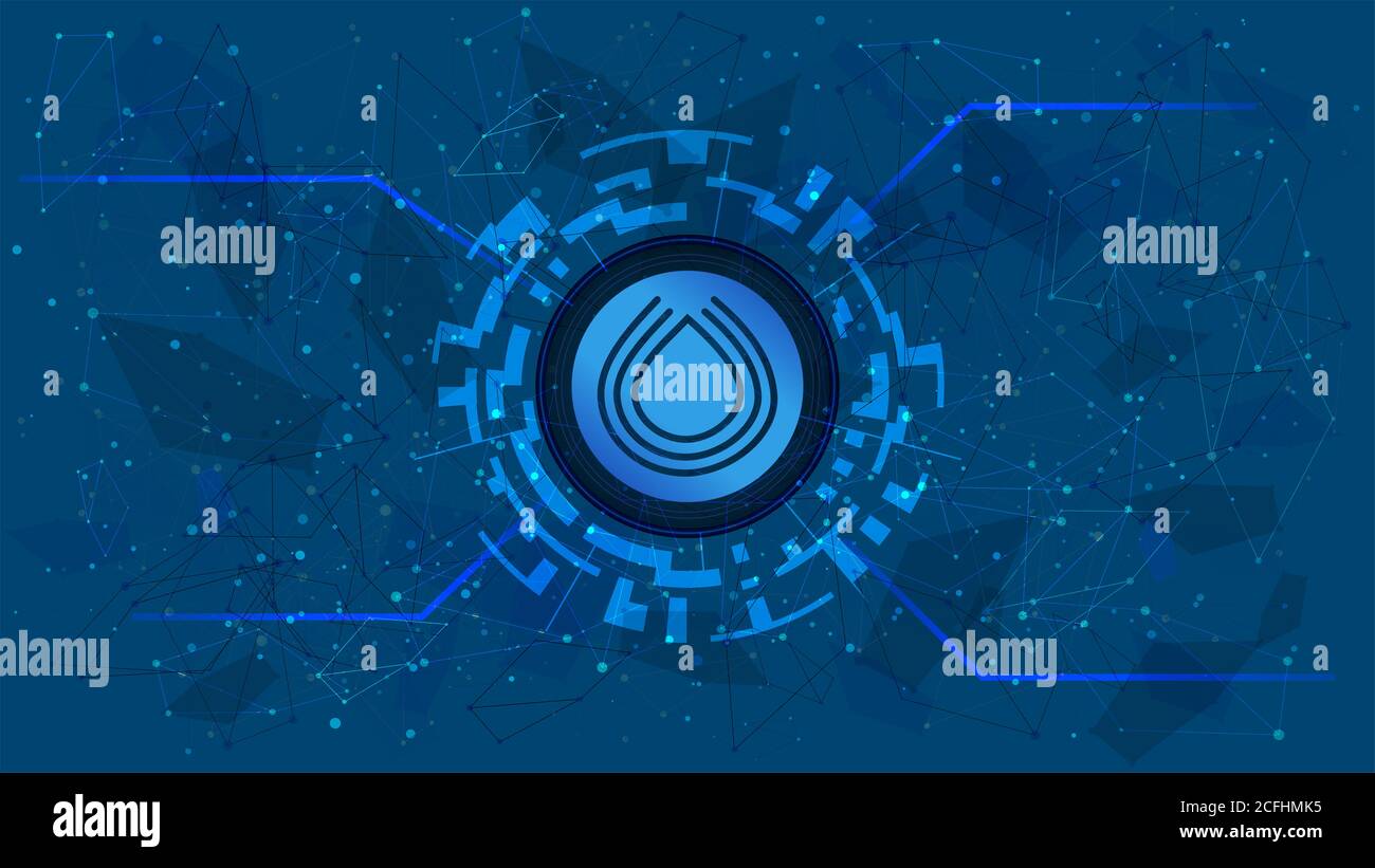 Serum SRM token symbol of the DeFi project in a digital circle with a  cryptocurrency theme on a blue background. Cryptocurrency icon.  Decentralized Stock Photo - Alamy