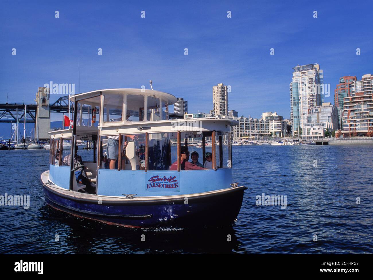 Aqua-Bus passenger ferryboat on False Creek, Vancouver, British Columbia, Canada Stock Photo