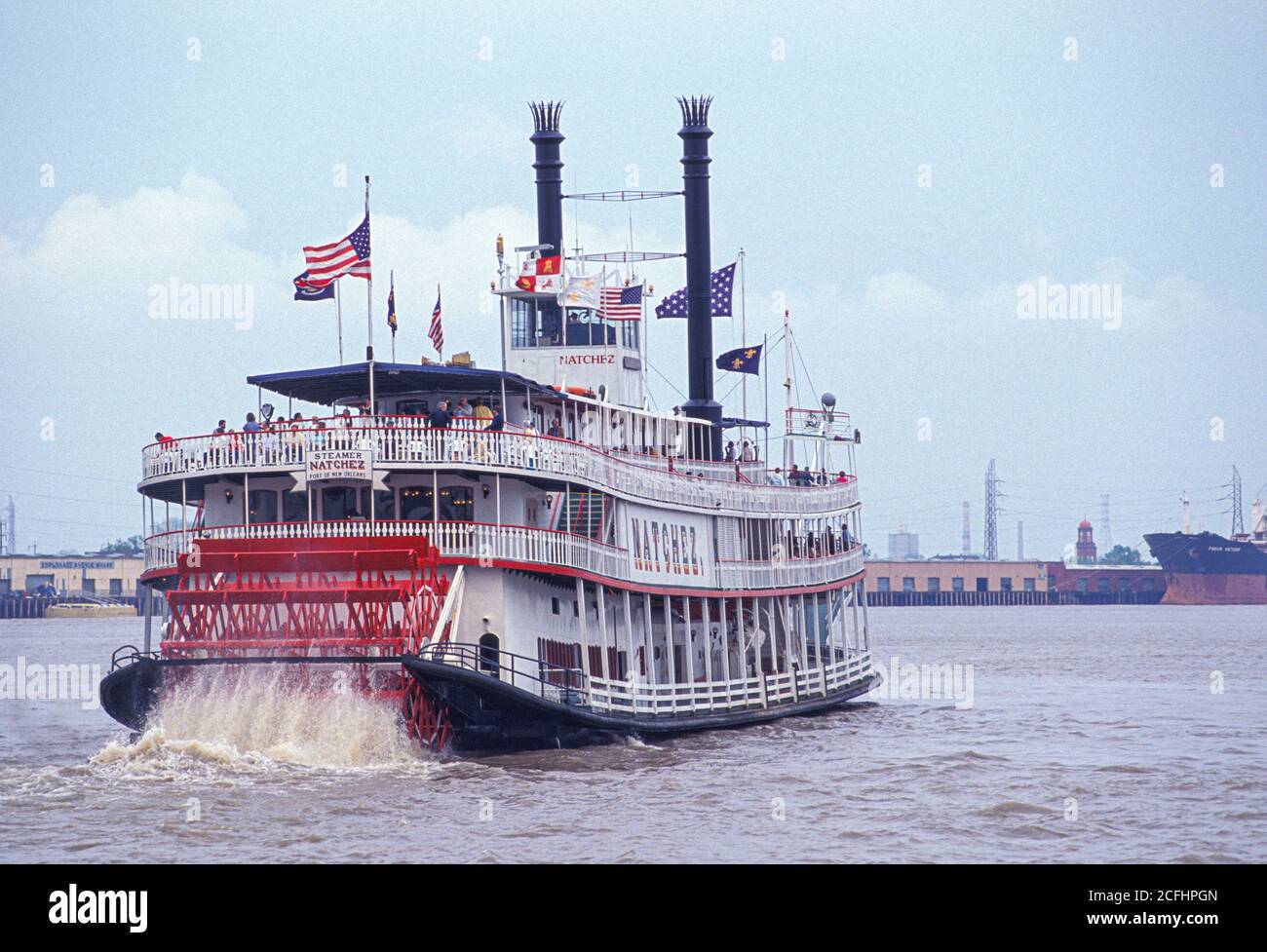 Sternwheeler Steam Boat Natchez, Mississippi River, New Orleans, Louisiana, USA Stock Photo