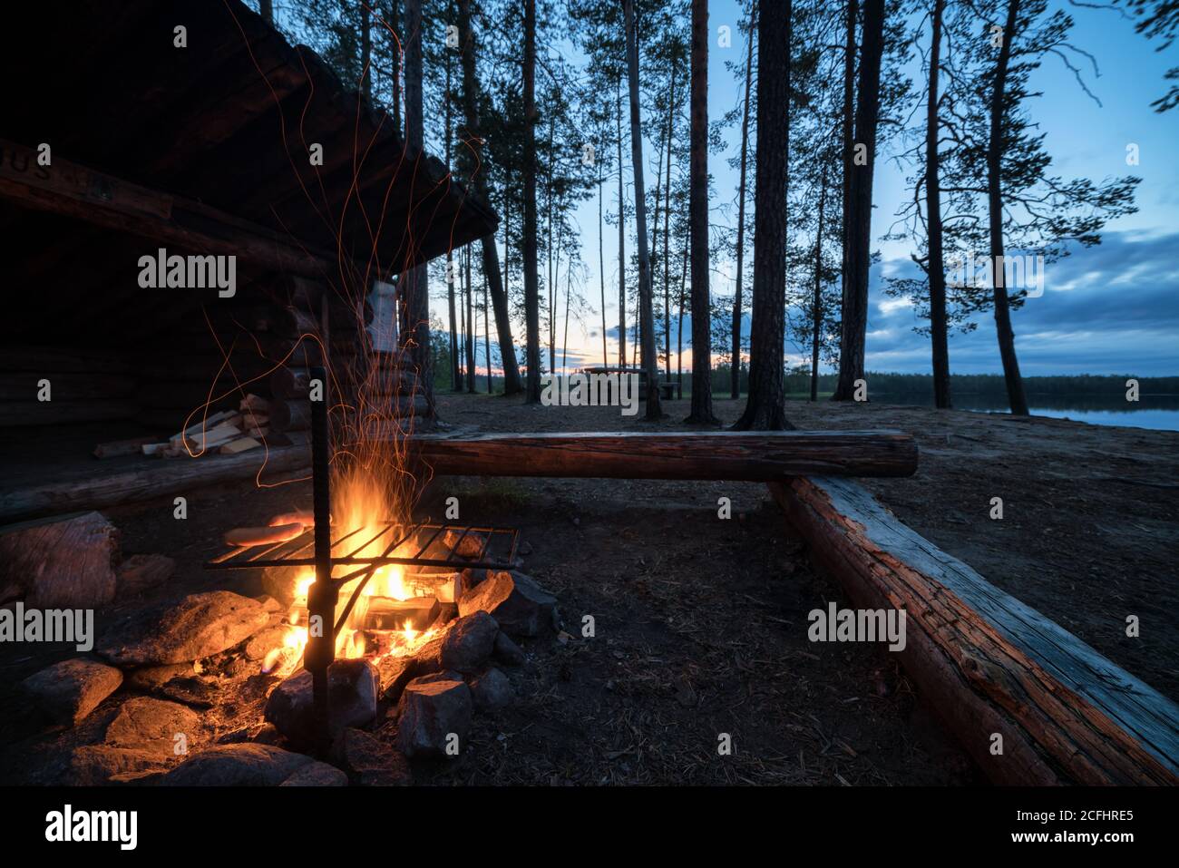 Camping at Hossa National Park, Finland Stock Photo