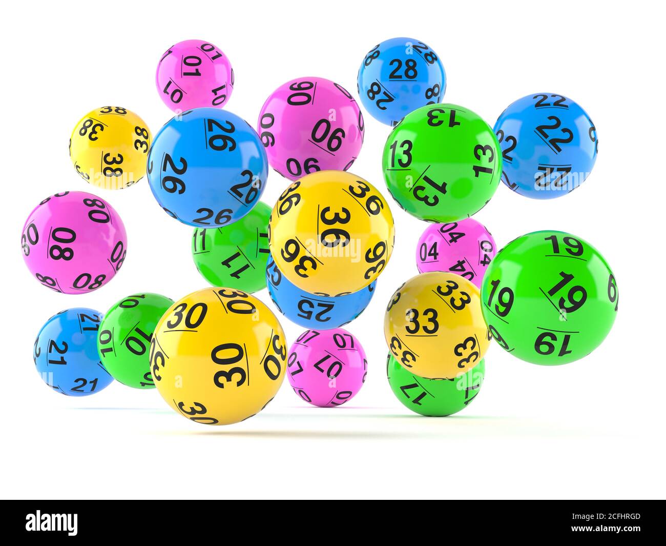 Lottery balls isolated on white background Stock Photo - Alamy