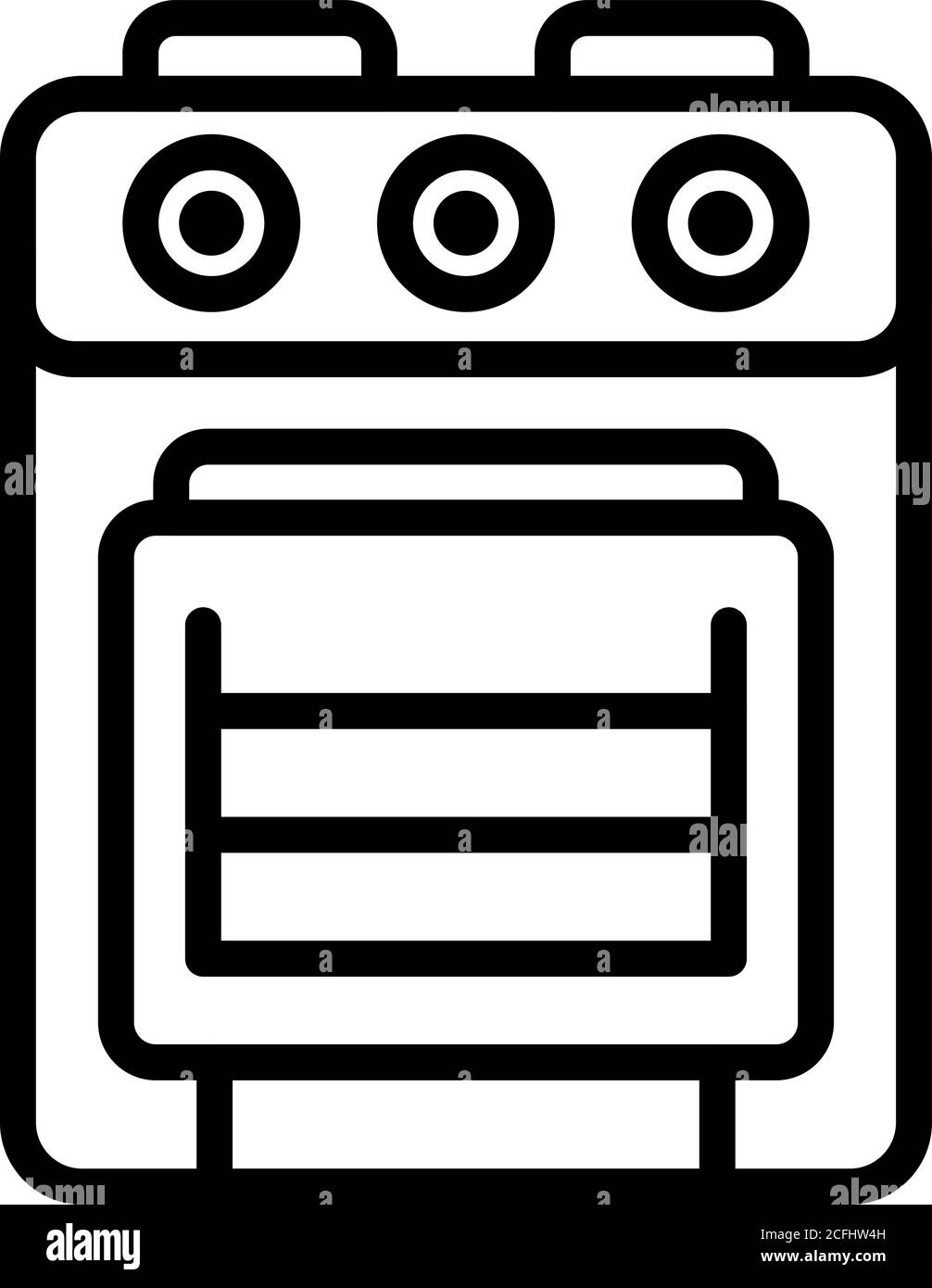 Gas cooker icon, outline style Stock Vector