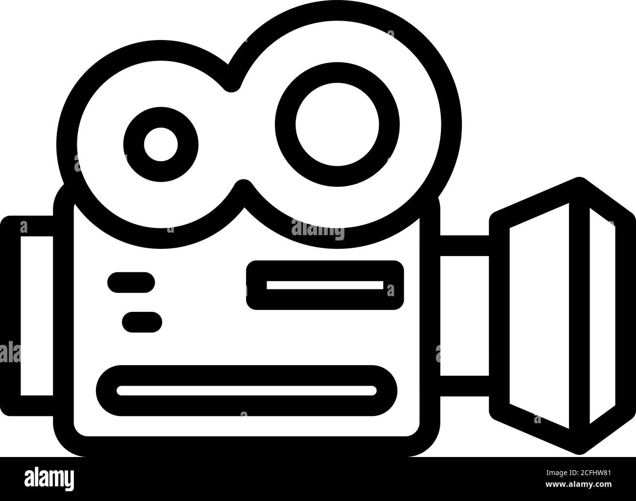 Movie camera icon, outline style Stock Vector