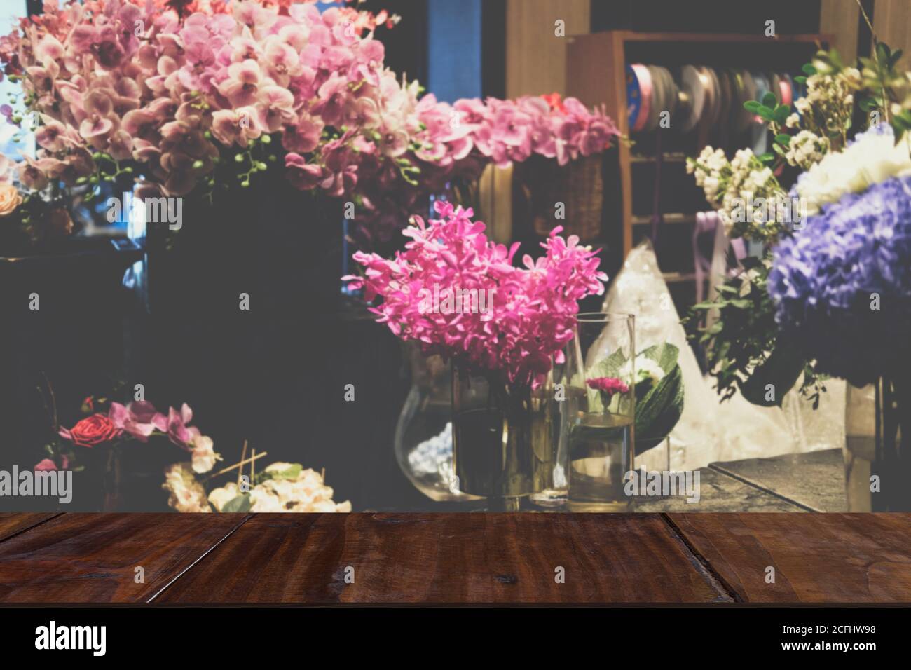 flower bunch bouquet decorating in flower shop. small business delivery