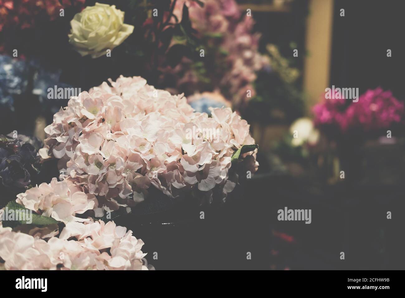 flower bunch bouquet decorating in flower shop. small business delivery