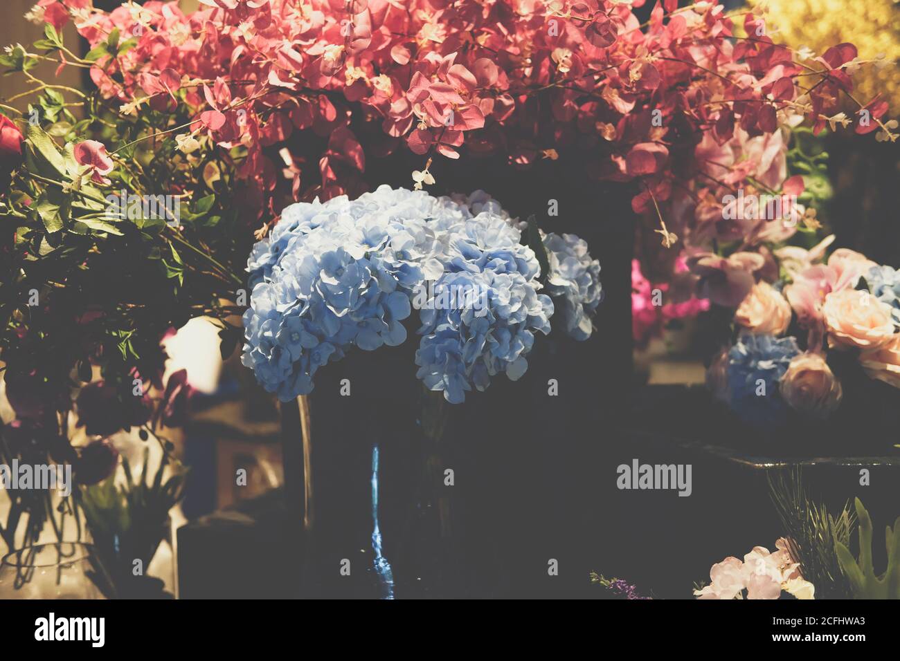 flower bunch bouquet decorating in flower shop. small business delivery