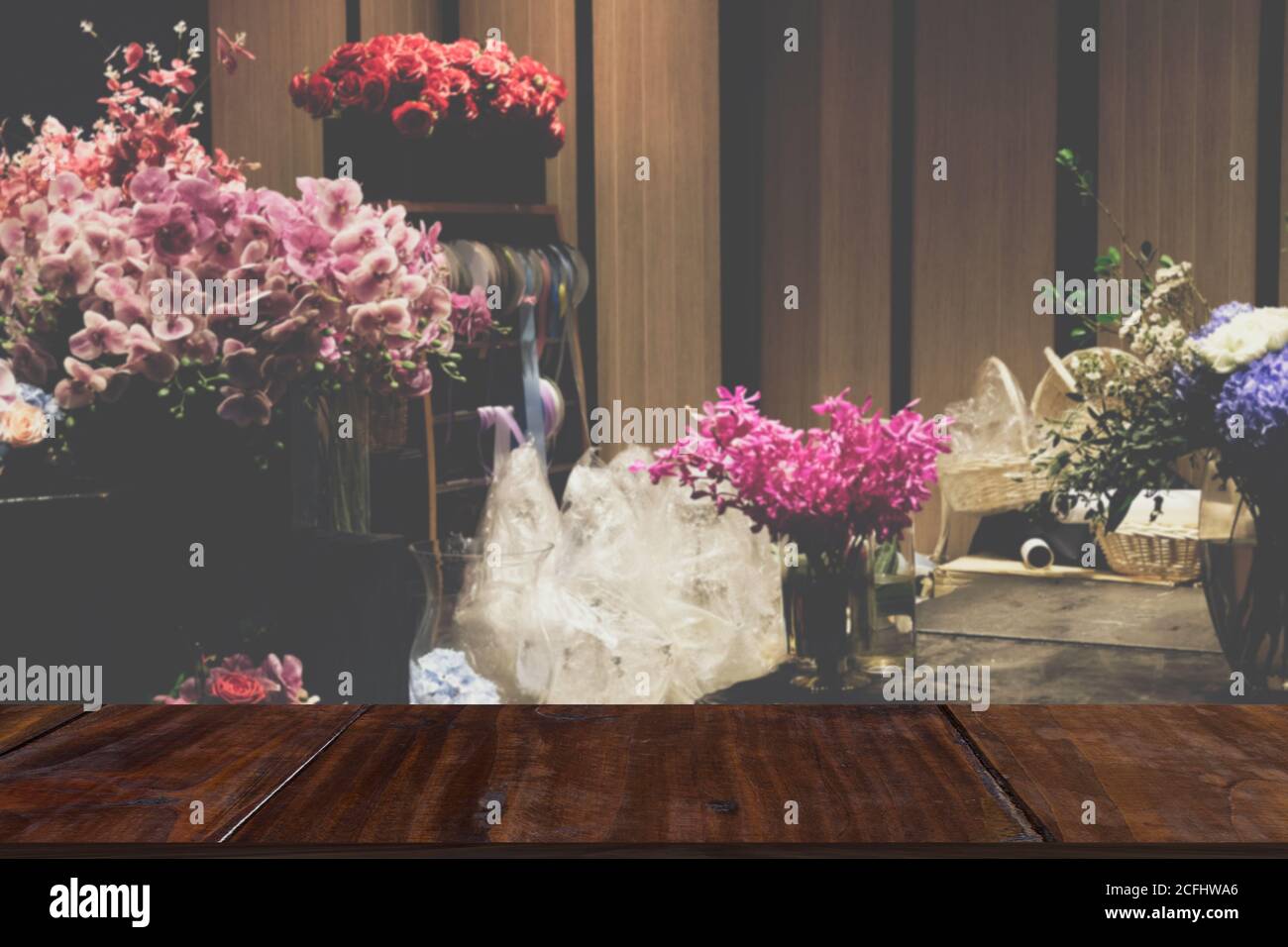 flower bunch bouquet decorating in flower shop. small business delivery