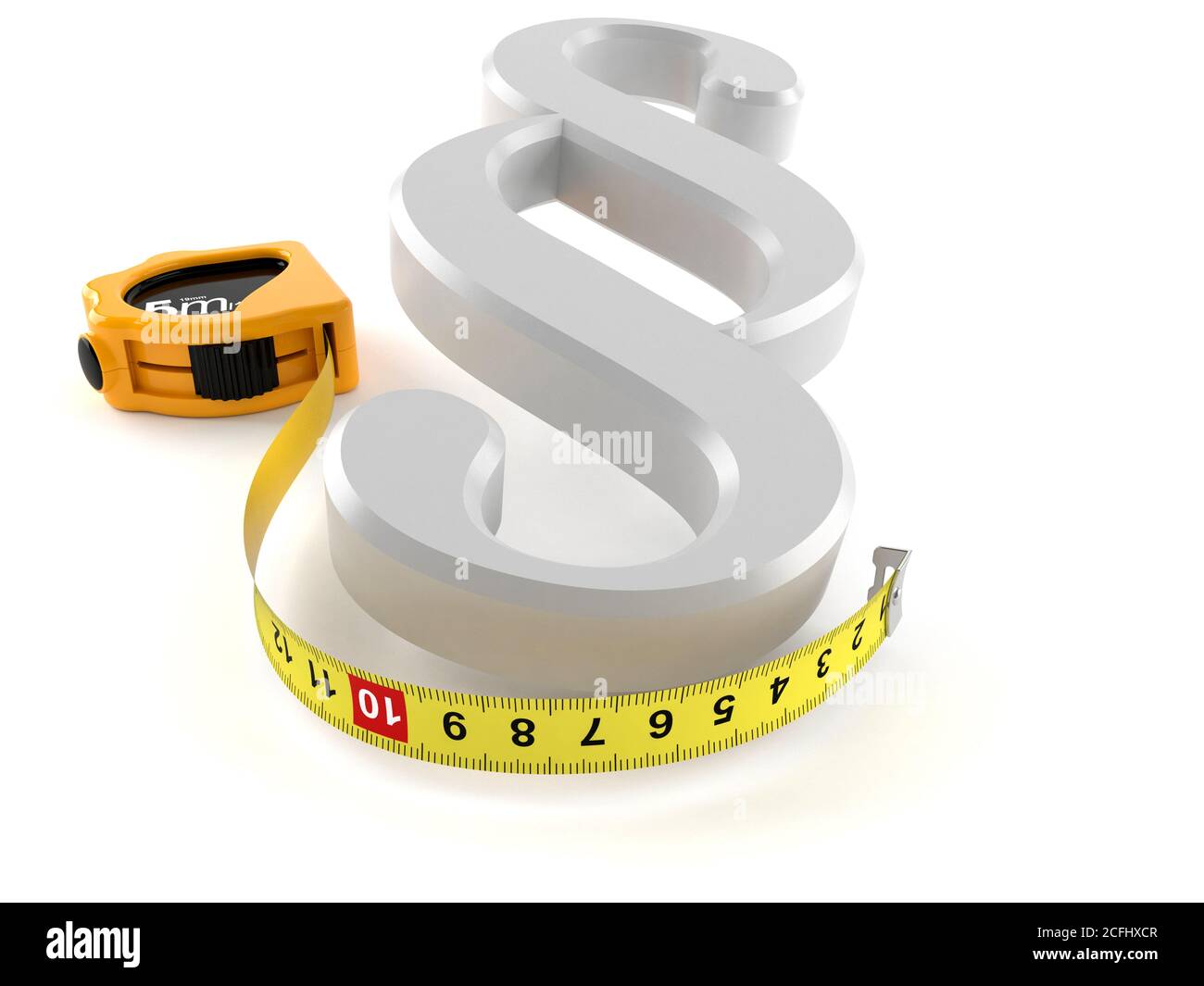 Paragraph with measuring tape isolated on white background Stock Photo ...