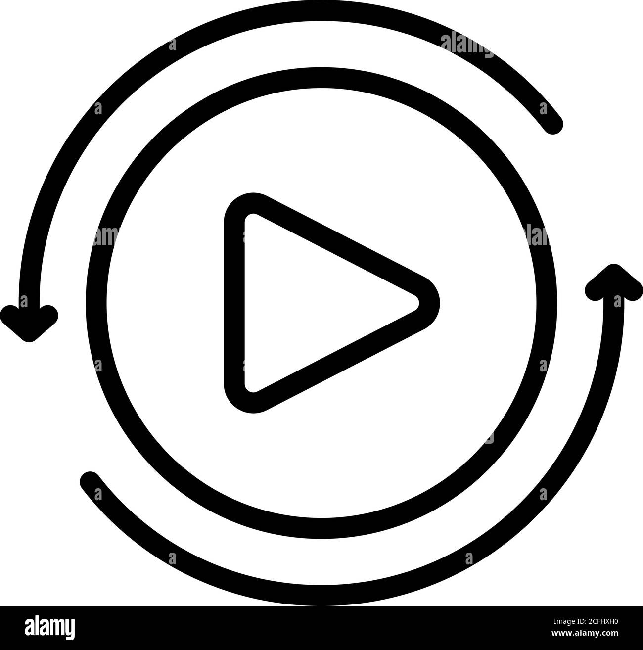 Play button process icon, outline style Stock Vector Image & Art - Alamy