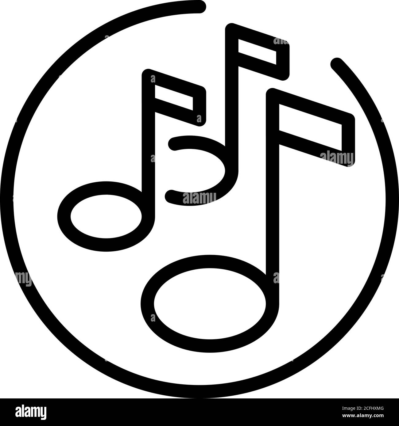 Multimedia playlist icon, outline style Stock Vector