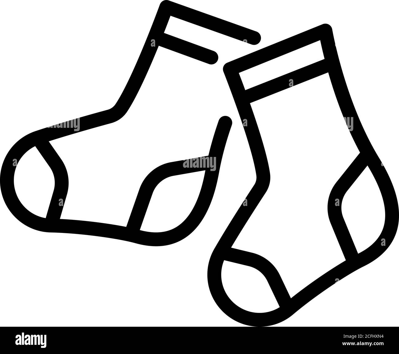 Baby cotton socks icon. Outline baby cotton socks vector icon for