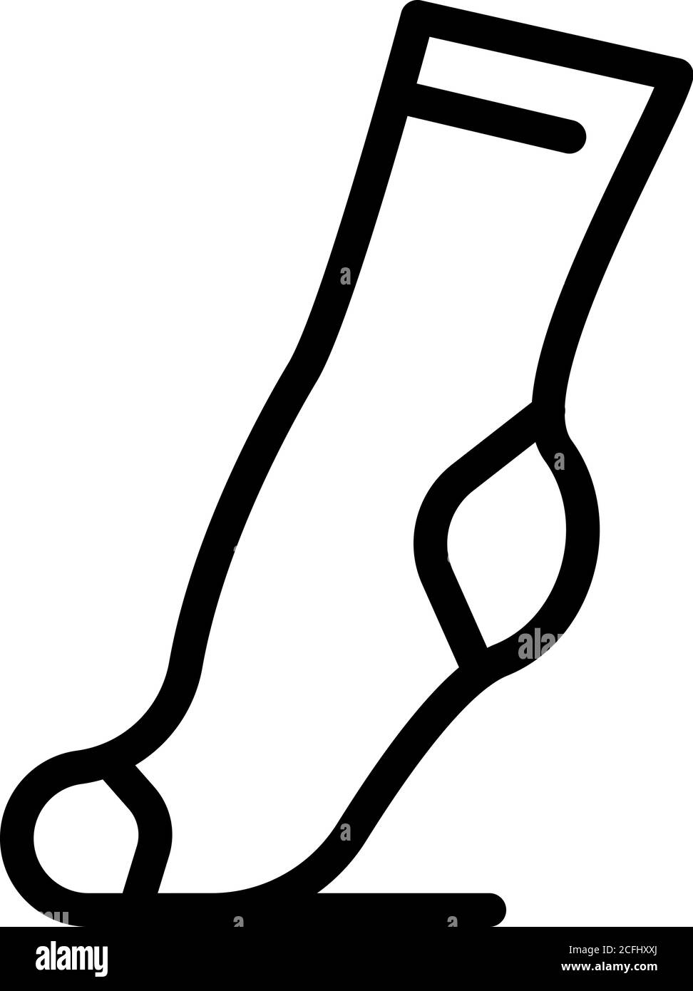 Long sock icon, outline style Stock Vector