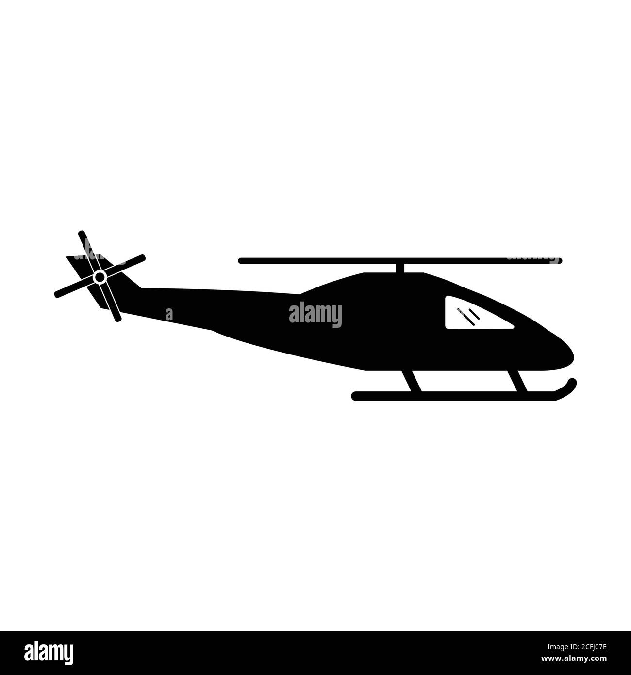 Helicopter Icon. Clip Art Pictogram Depicting a Black and White Helicopter Chopper. EPS Vector Stock Vector