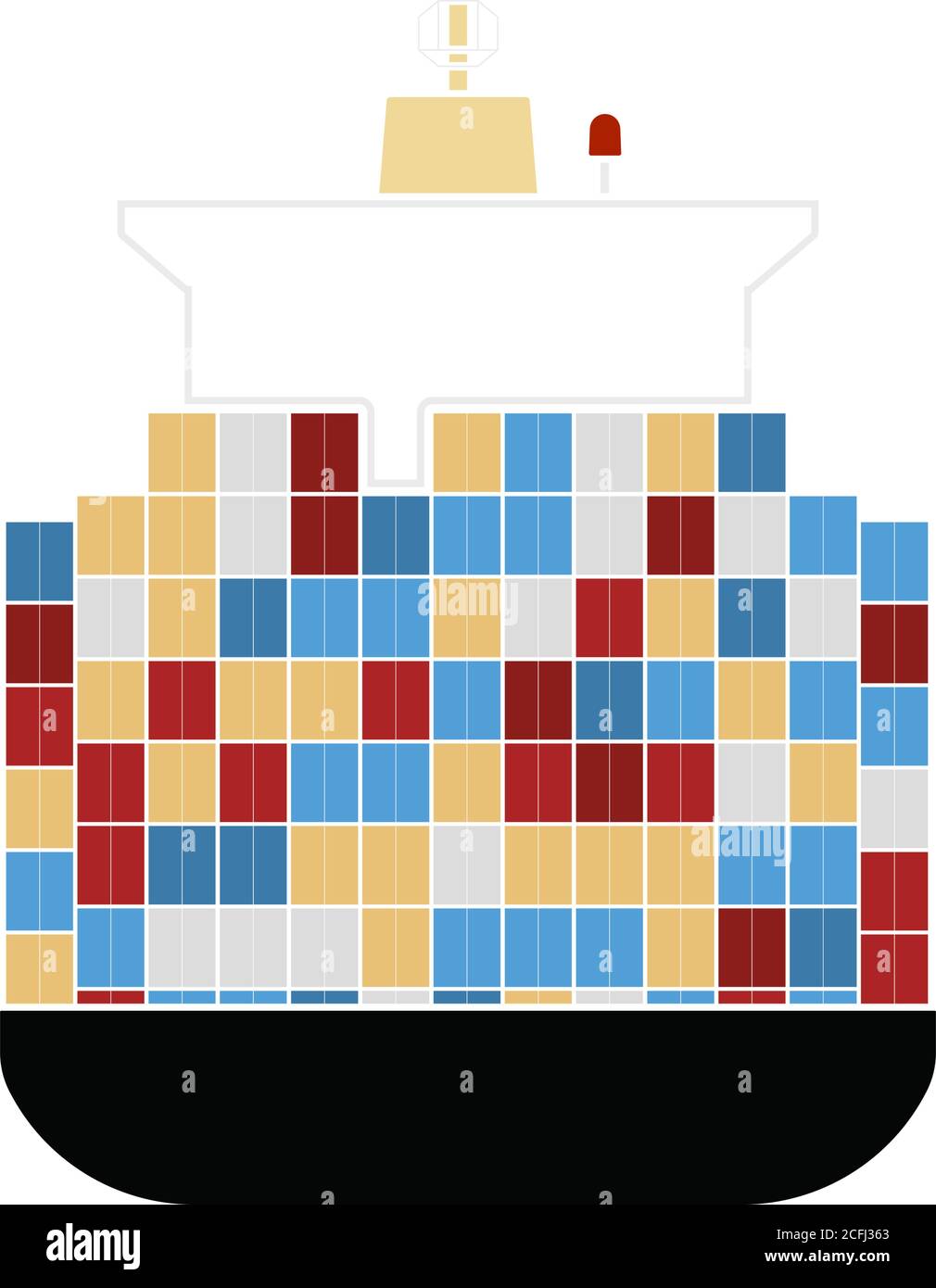 Container Ship Icon. Flat Color Design. Vector Illustration Stock ...