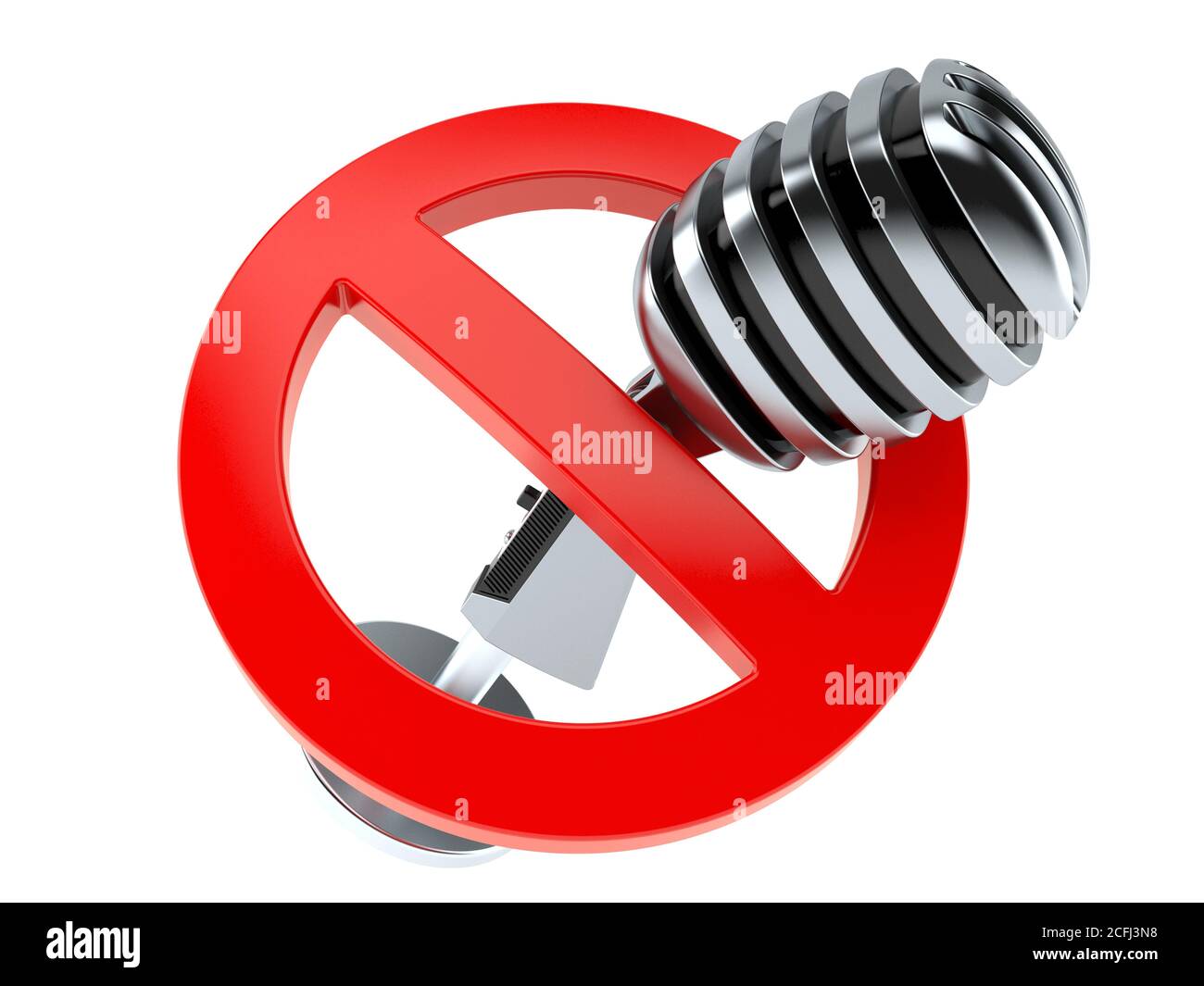 Forbidden singing concept isolated on white background Stock Photo