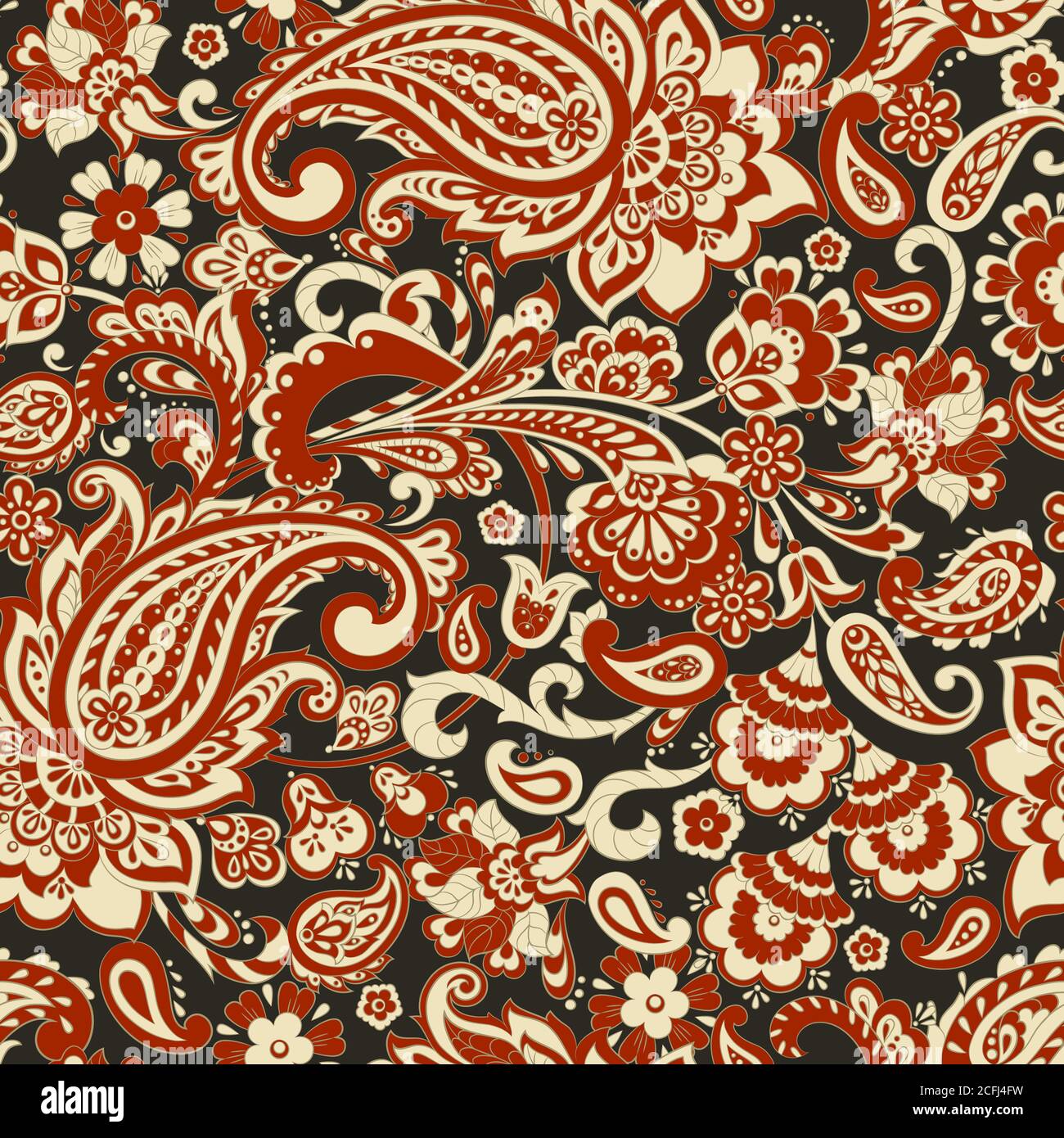 Seamless Paisley pattern. Floral vector illustration Stock Vector Image ...