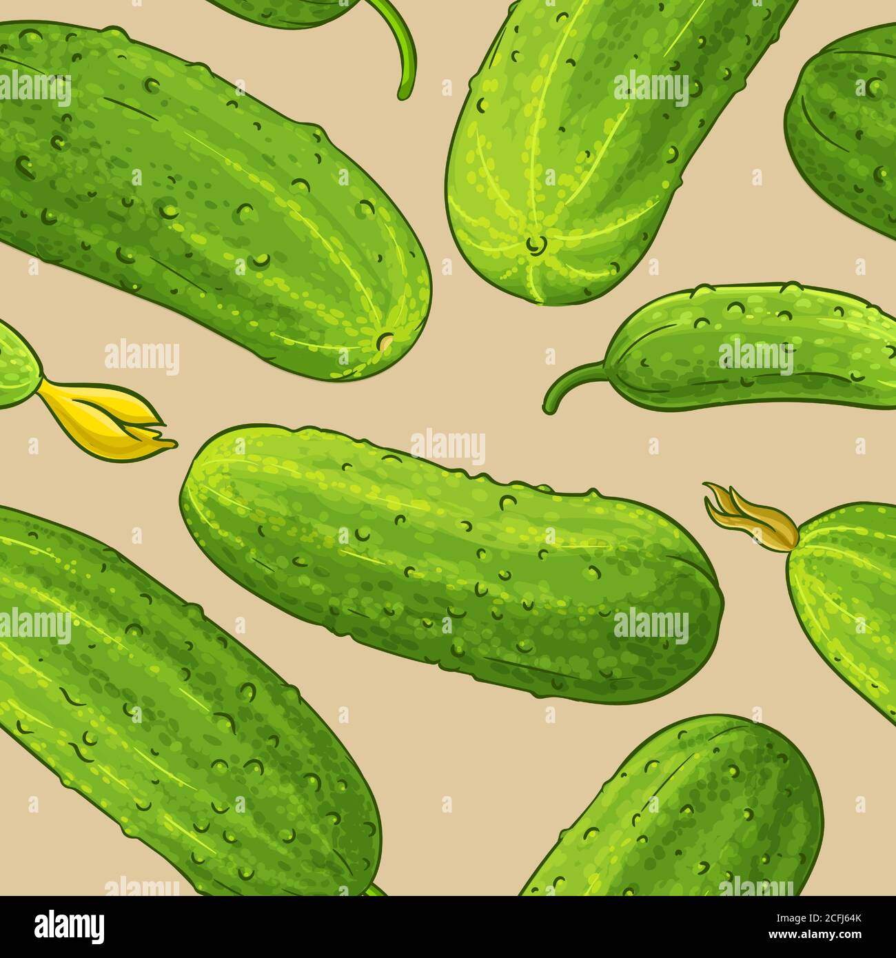 cucumber vector pattern Stock Vector