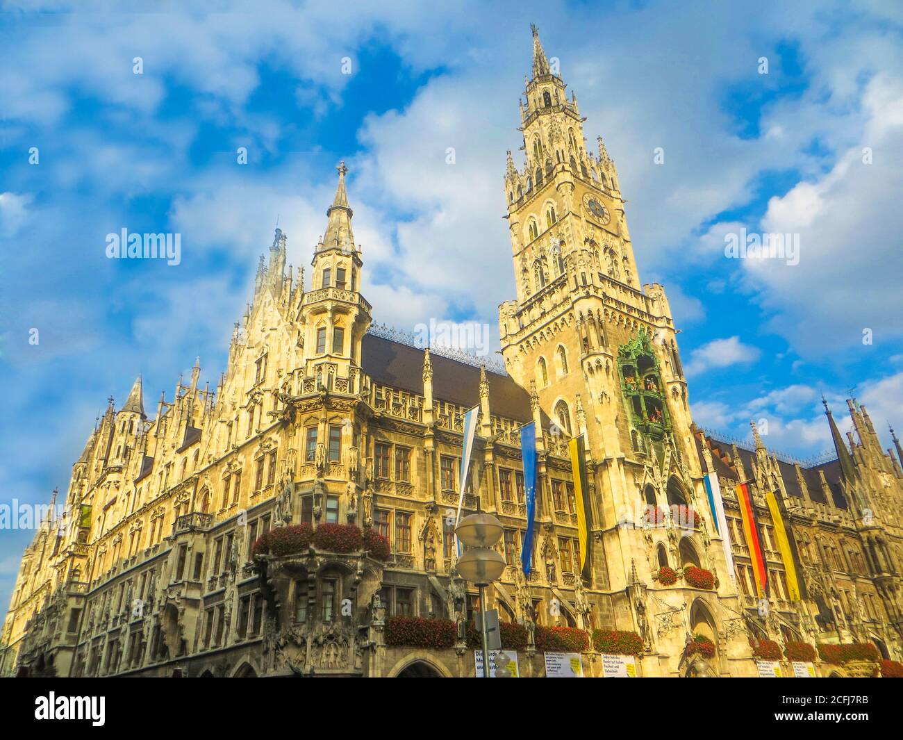 Munchen, Bavaria, Germany. The tower of the Neues Rathaus (New City ...