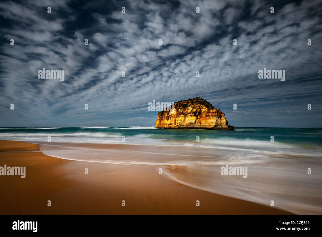 Amazing morning at Sandy Cove on the famous Great Ocean Road. Stock Photo