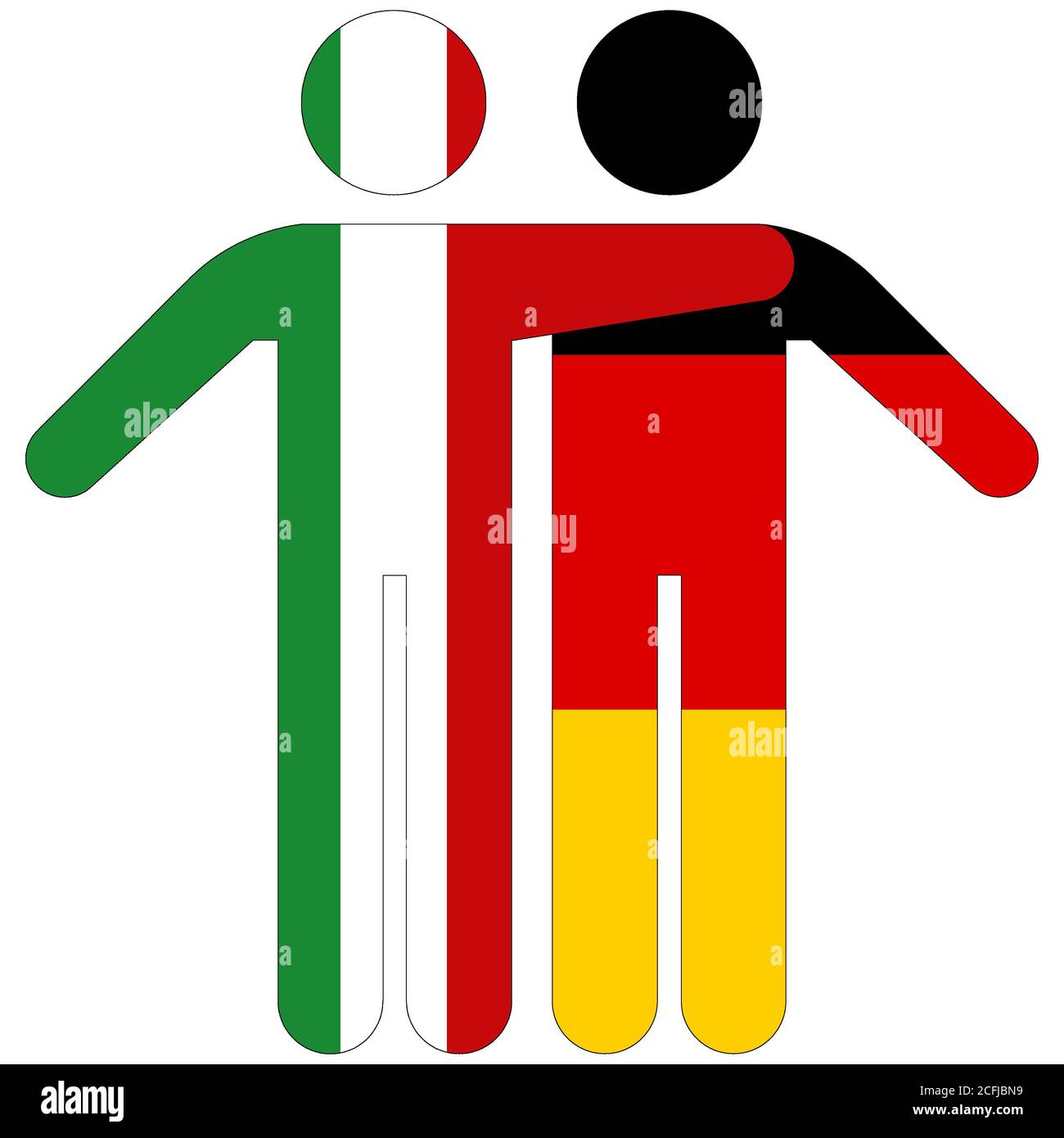 Italy Germany / friendship concept on white background Stock Photo