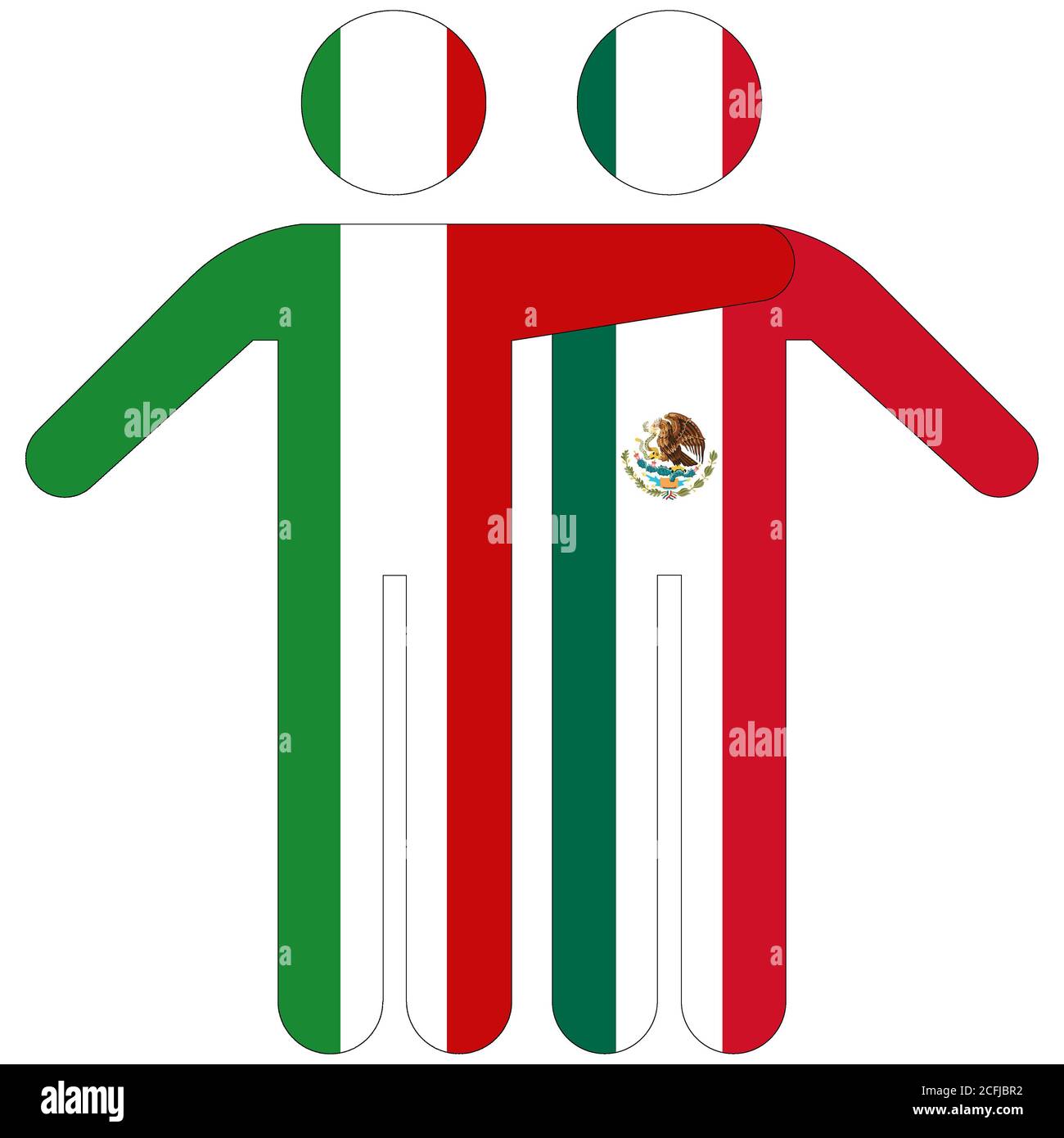 Italy - Mexico / friendship concept on white background Stock Photo