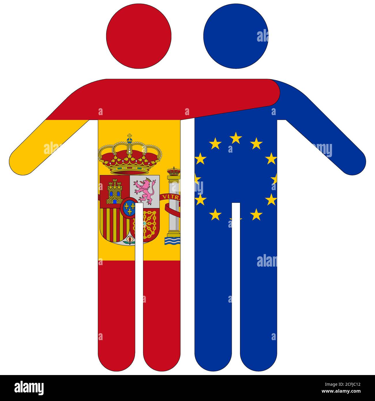 Spain - EU / friendship concept on white background Stock Photo