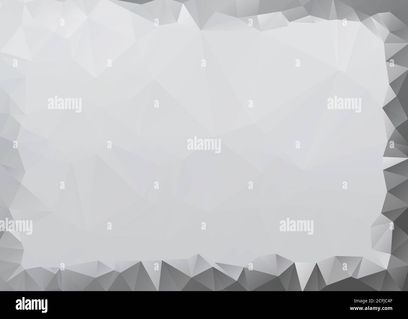 Grey Triangles Crystal Frame On Abstract White Geometric Gradient Polygonal Background Vector Illustration Stock Vector