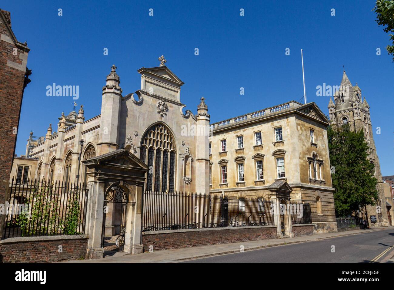 Exterior of Peterhouse, a University of Cambridge college,Trumpington Street, Cambridge, Cambridgeshire, UK. Stock Photo