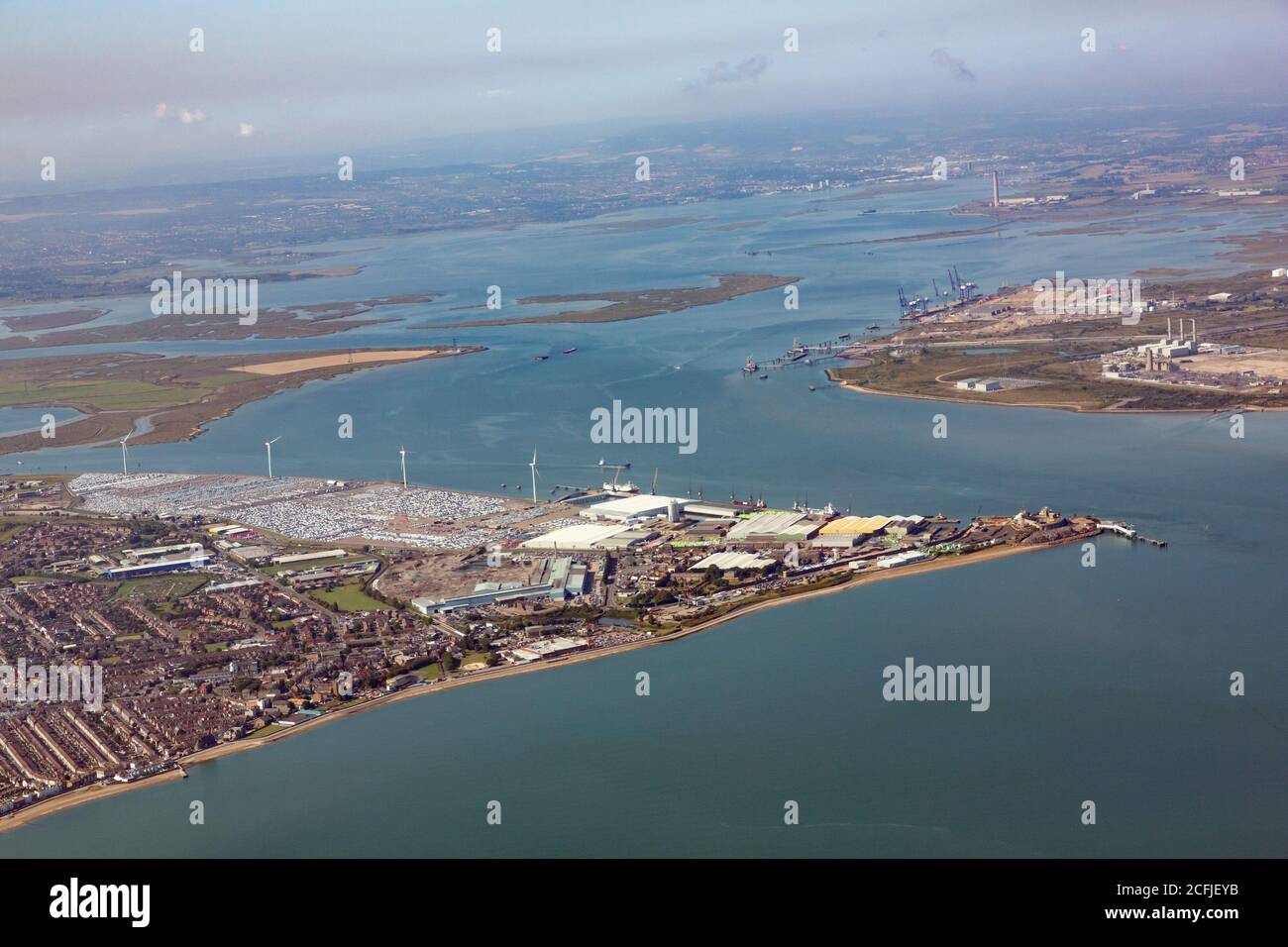 aerial view of Sheerness in Kent, UK Stock Photo Alamy