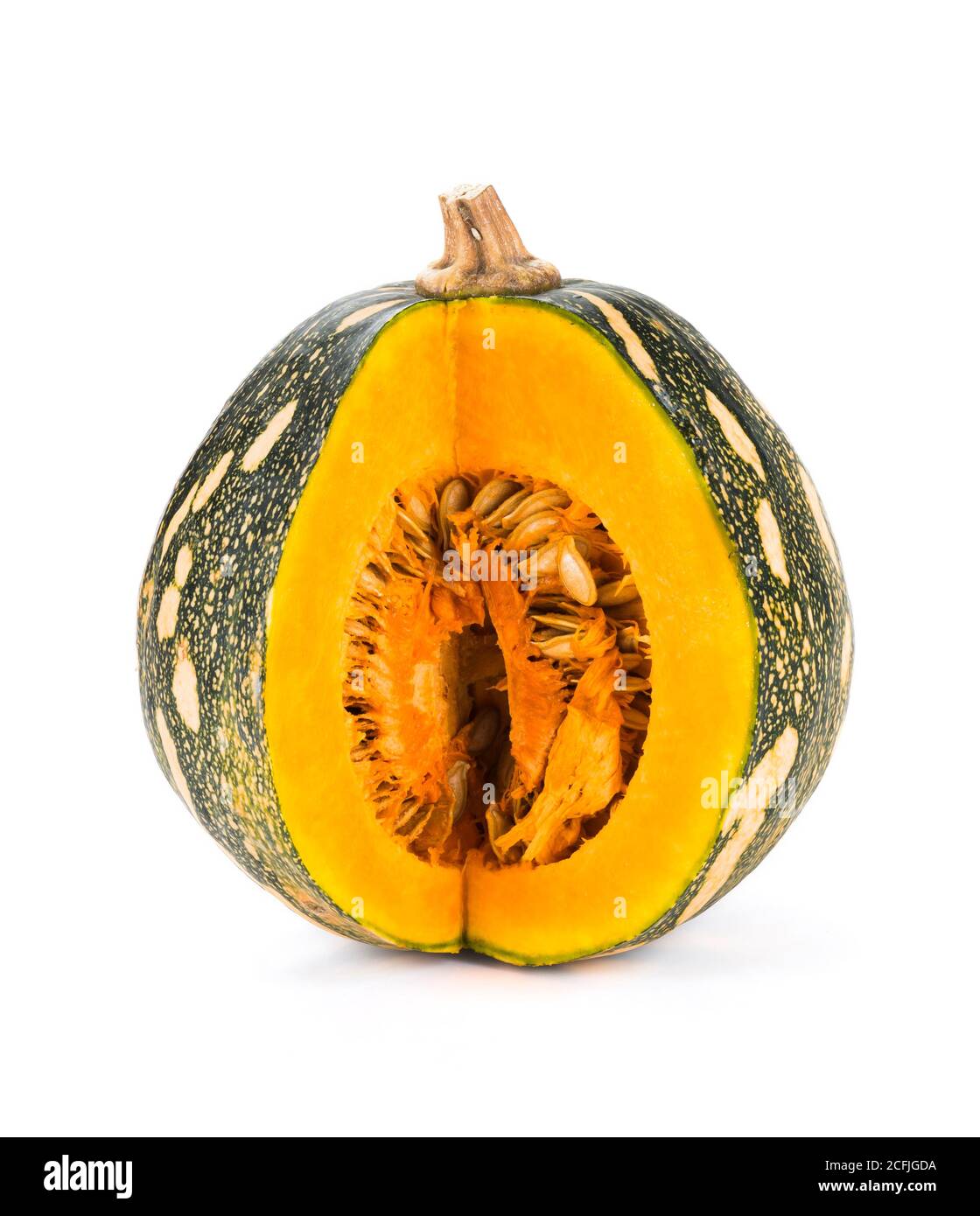 Ripe pumpkin on white background Stock Photo - Alamy
