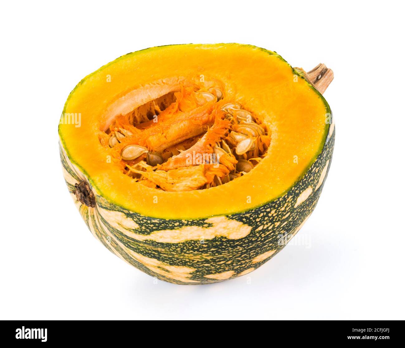 Ripe pumpkin on white background Stock Photo - Alamy