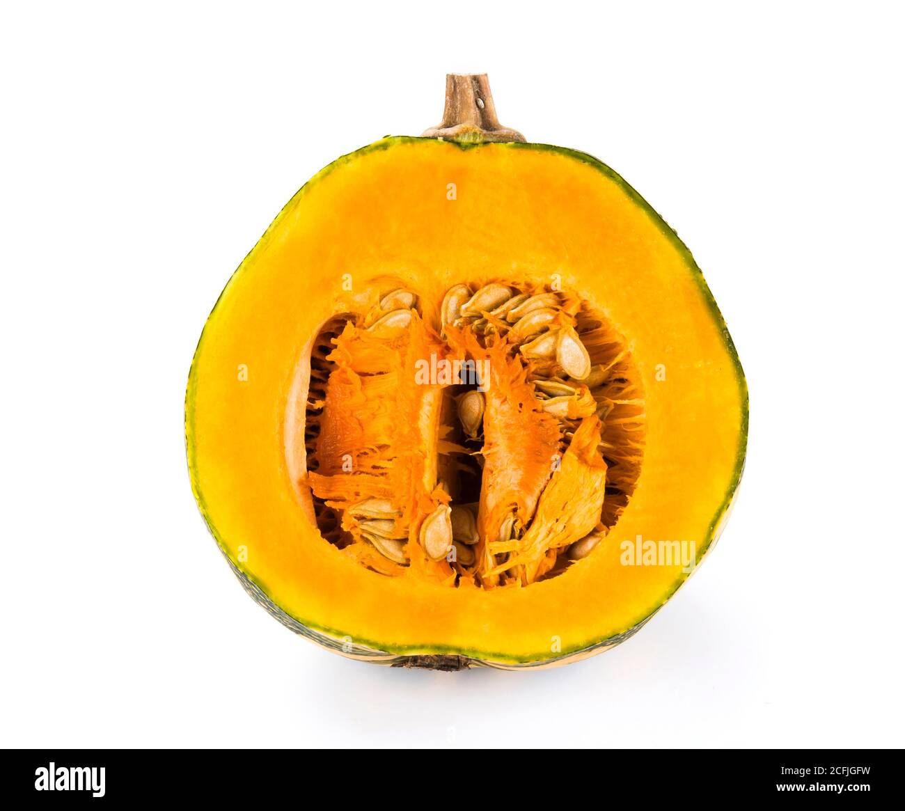 Ripe pumpkin on white background Stock Photo - Alamy